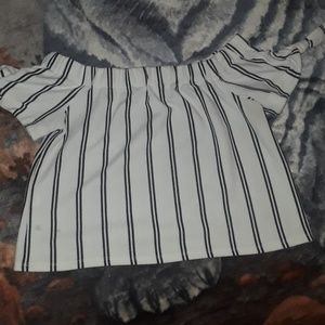 Black and white crop top striped